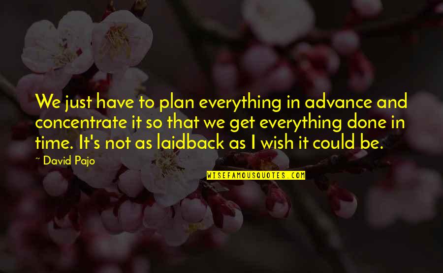 Hetti Perkins Quotes By David Pajo: We just have to plan everything in advance