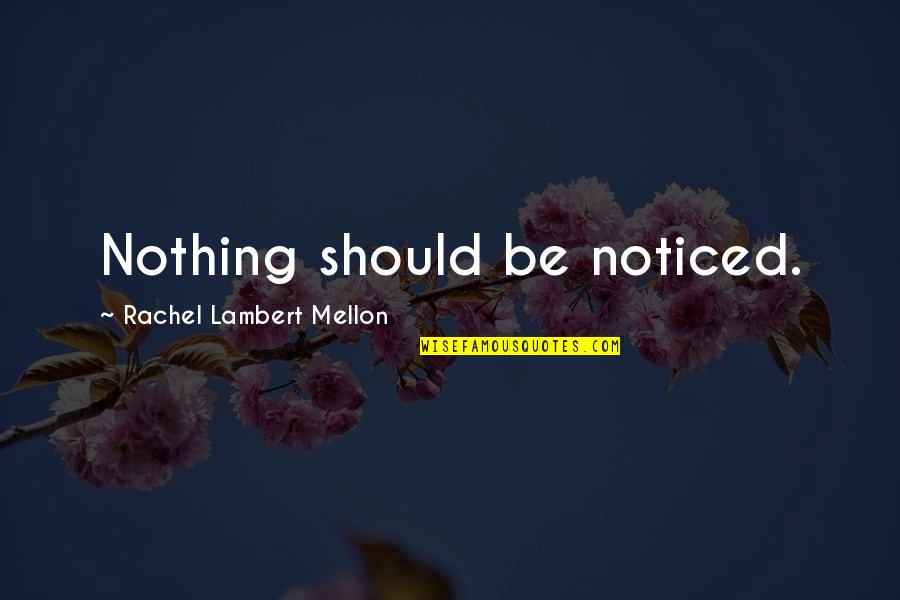 Hevc Quotes By Rachel Lambert Mellon: Nothing should be noticed.