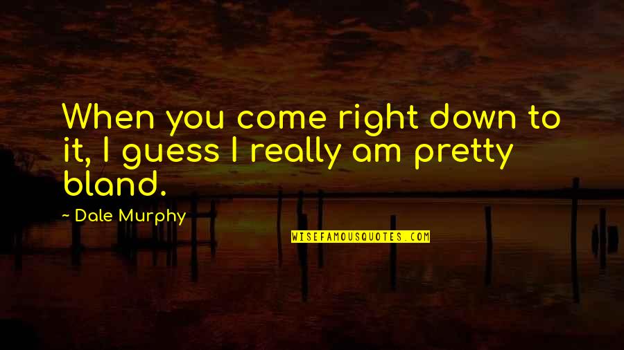 Hevel Ecclesiastes Quotes By Dale Murphy: When you come right down to it, I