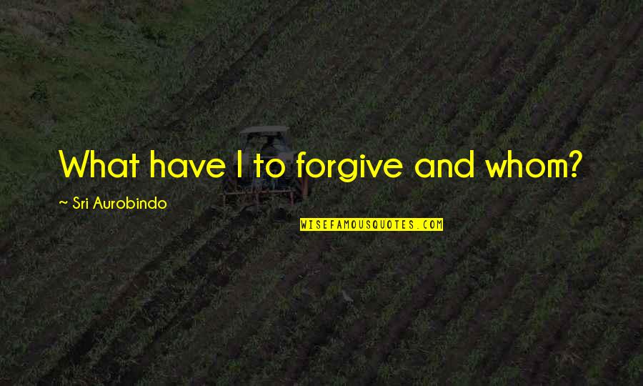Hever Quotes By Sri Aurobindo: What have I to forgive and whom?