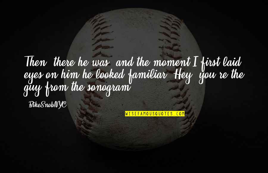 Hey There Quotes By BikeSnobNYC: Then, there he was, and the moment I