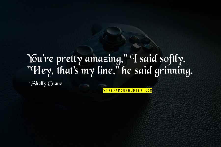 Hey You Quotes By Shelly Crane: You're pretty amazing," I said softly. "Hey, that's