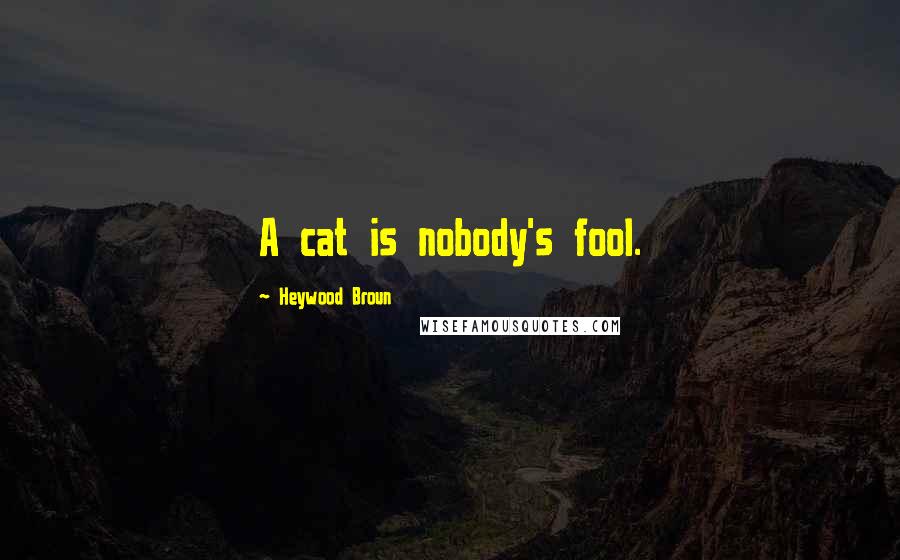 Heywood Broun quotes: A cat is nobody's fool.