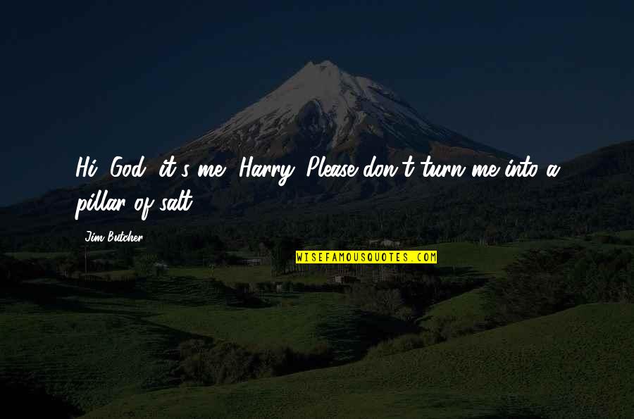 Hi Quotes By Jim Butcher: Hi, God, it's me, Harry. Please don't turn