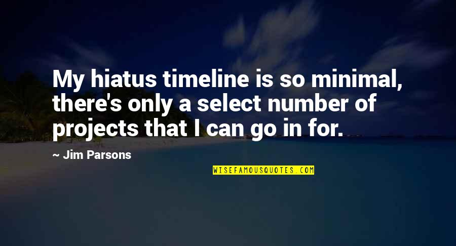 Hiatus X Quotes By Jim Parsons: My hiatus timeline is so minimal, there's only