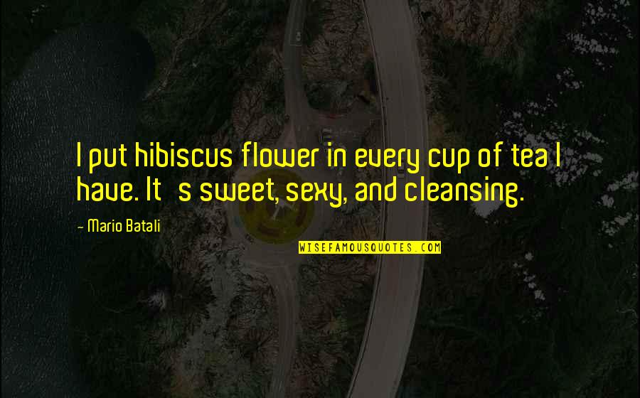 Hibiscus Quotes By Mario Batali: I put hibiscus flower in every cup of