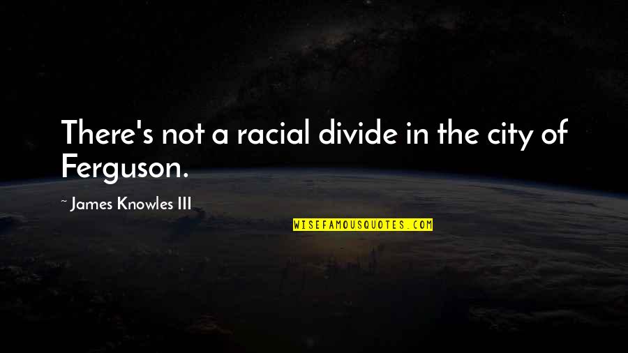 Hicklin Quotes By James Knowles III: There's not a racial divide in the city