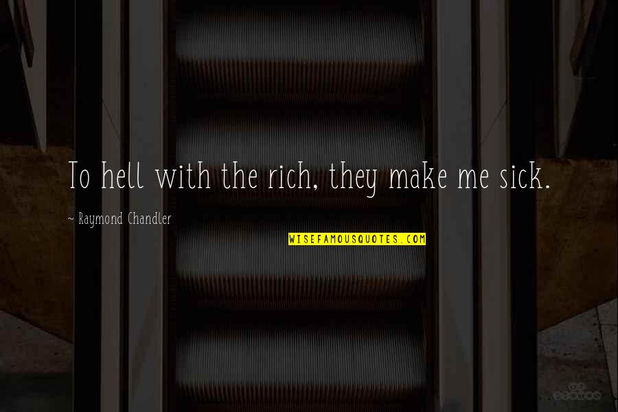 Hickory Quotes By Raymond Chandler: To hell with the rich, they make me Hickory Quotes By Raymond Chandler: To hell with the rich, they make me