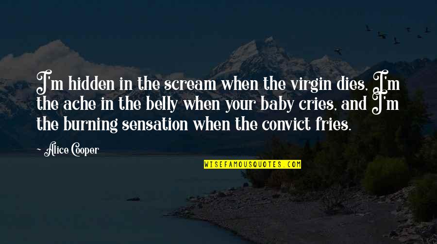 Hidden Evil Quotes By Alice Cooper: I'm hidden in the scream when the virgin