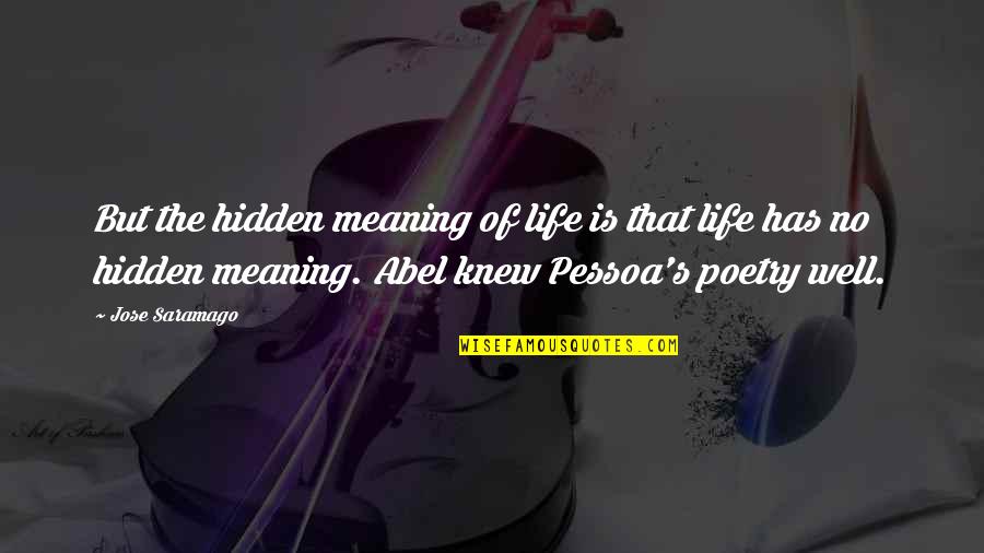 Hidden Meaning Quotes By Jose Saramago: But the hidden meaning of life is that