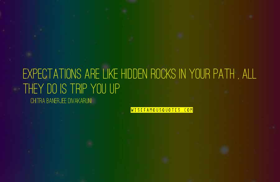 Hidden Path Quotes By Chitra Banerjee Divakaruni: Expectations are like hidden rocks in your path Hidden Path Quotes By Chitra Banerjee Divakaruni: Expectations are like hidden rocks in your path