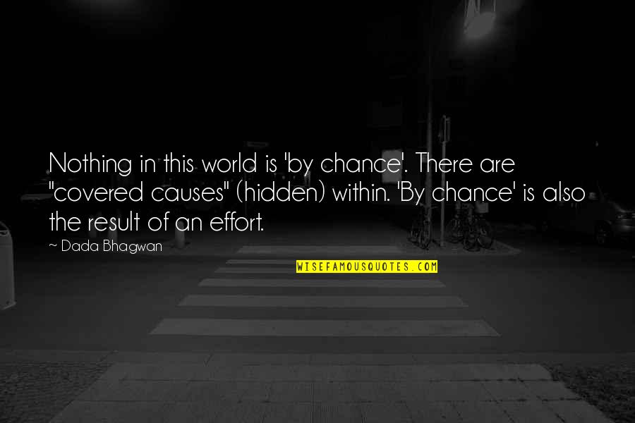 Hidden Quotes Quotes By Dada Bhagwan: Nothing in this world is 'by chance'. There