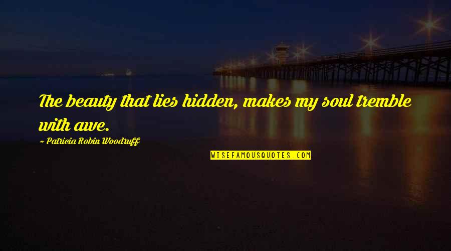 Hidden Quotes Quotes By Patricia Robin Woodruff: The beauty that lies hidden, makes my soul