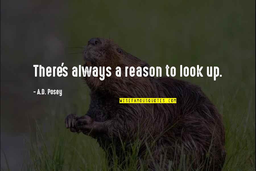 Hidden Strength Quotes By A.D. Posey: There's always a reason to look up.