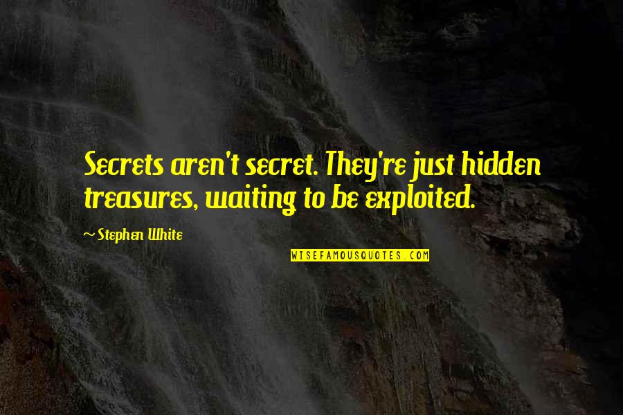 Hidden Treasures Quotes By Stephen White: Secrets aren't secret. They're just hidden treasures, waiting