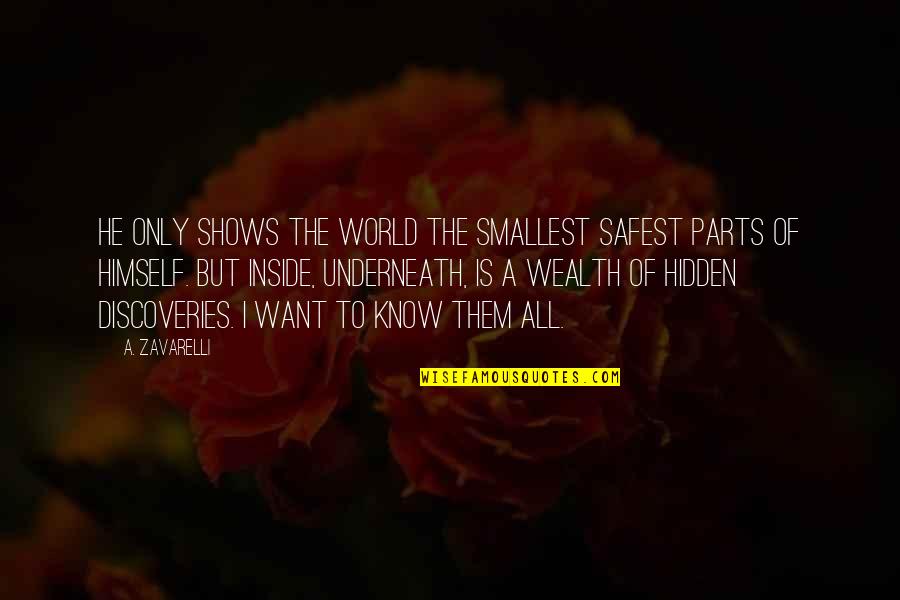 Hidden World Quotes By A. Zavarelli: He only shows the world the smallest safest