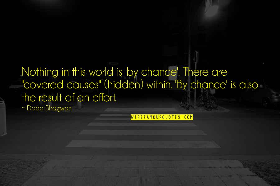 Hidden World Quotes By Dada Bhagwan: Nothing in this world is 'by chance'. There