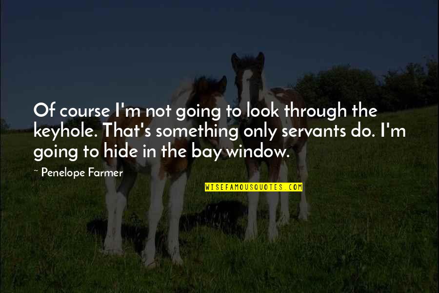 Hide Something Quotes By Penelope Farmer: Of course I'm not going to look through