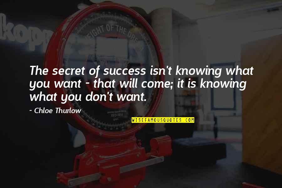 Hideous Kinky Book Quotes By Chloe Thurlow: The secret of success isn't knowing what you