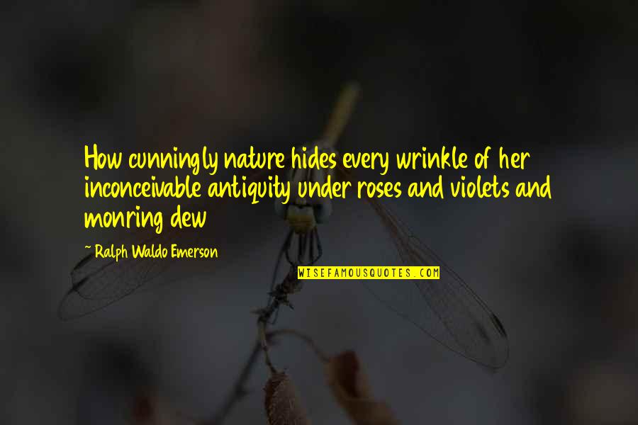 Hides Her Quotes By Ralph Waldo Emerson: How cunningly nature hides every wrinkle of her