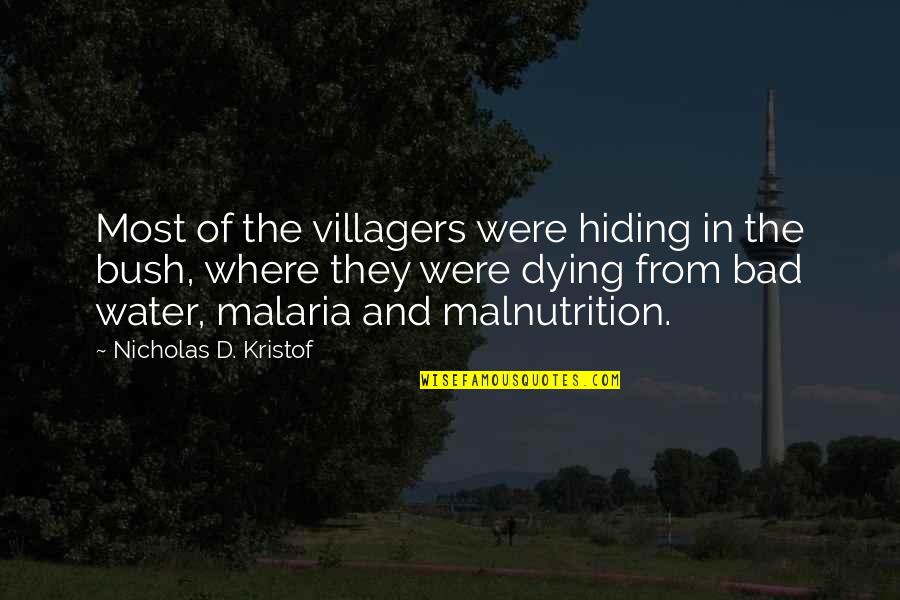 Hiding From Quotes By Nicholas D. Kristof: Most of the villagers were hiding in the