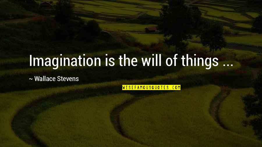 Hiding Identity Quotes By Wallace Stevens: Imagination is the will of things ...