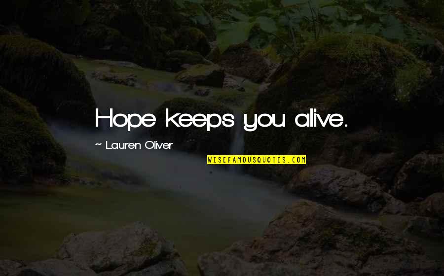 Hiding Pain Behind Smile Quotes By Lauren Oliver: Hope keeps you alive.