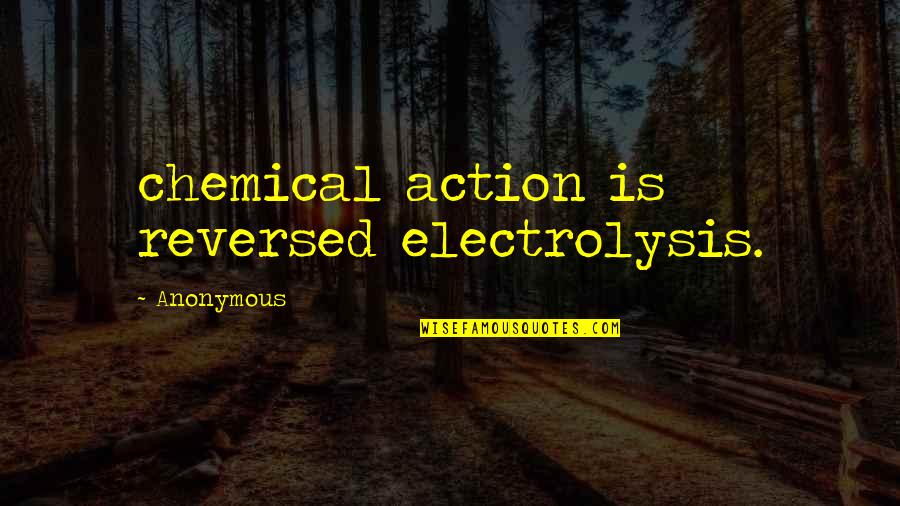 Hiding Sexuality Quotes By Anonymous: chemical action is reversed electrolysis.