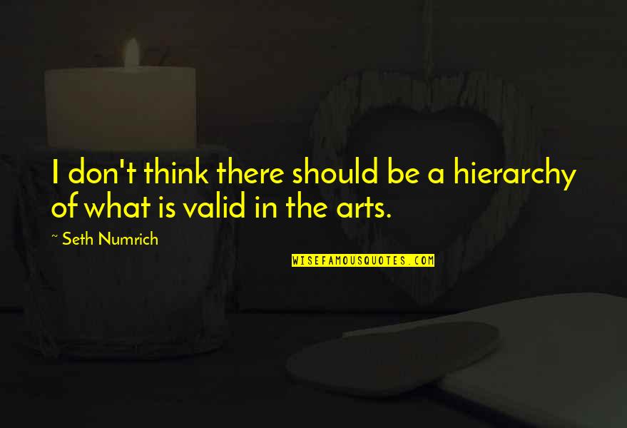 Hierarchy Of Quotes By Seth Numrich: I don't think there should be a hierarchy
