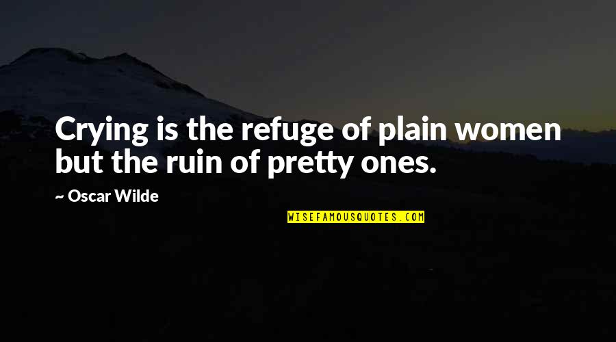 Hierocles Of Alexandria Quotes By Oscar Wilde: Crying is the refuge of plain women but