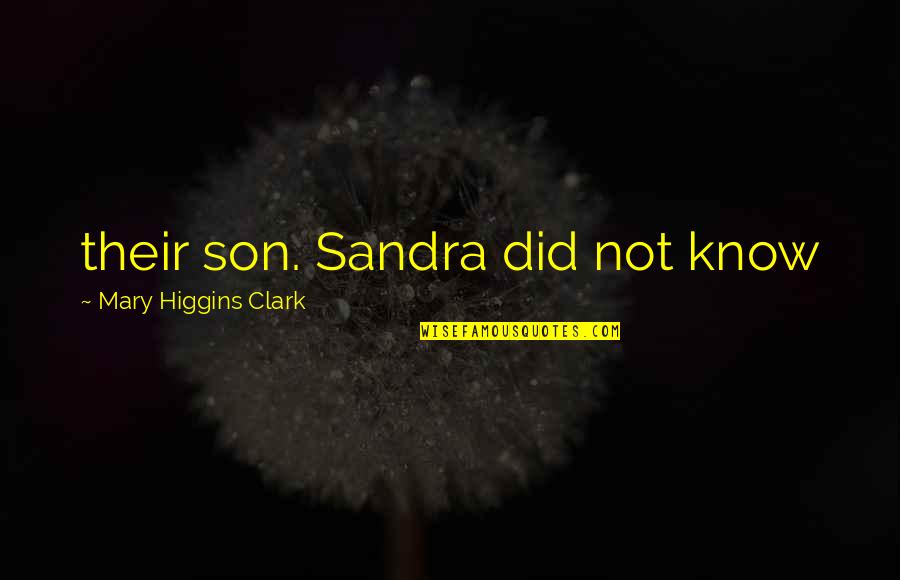 Higgins Quotes By Mary Higgins Clark: their son. Sandra did not know