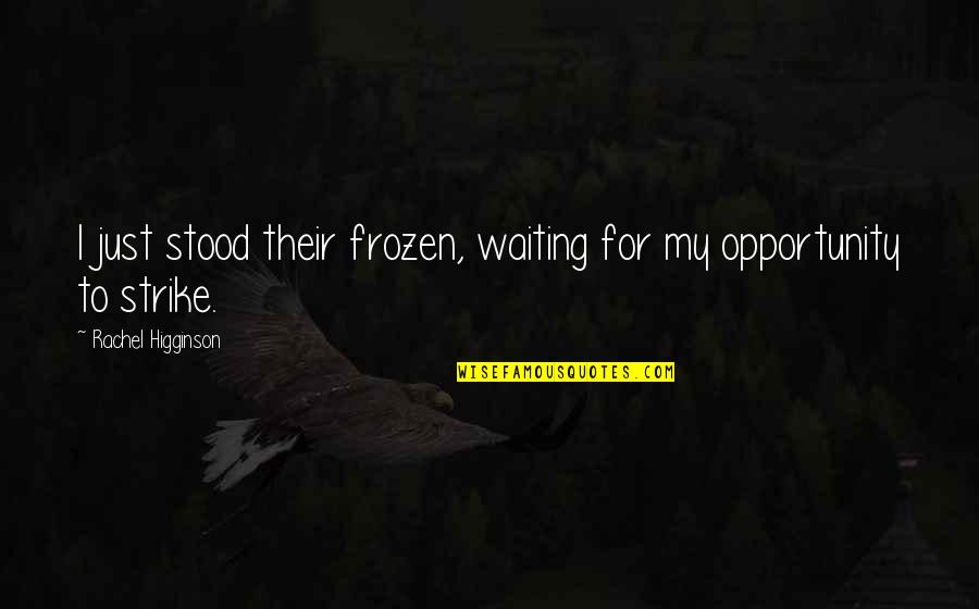Higginson Quotes By Rachel Higginson: I just stood their frozen, waiting for my