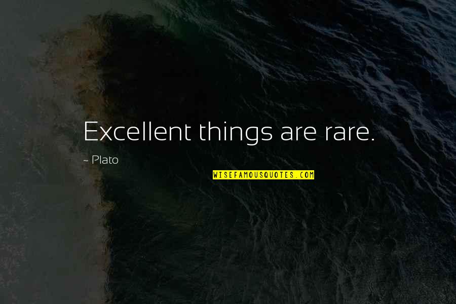 Higgy L Quotes By Plato: Excellent things are rare.
