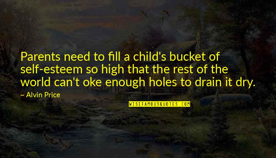 High And Dry Quotes By Alvin Price: Parents need to fill a child's bucket of