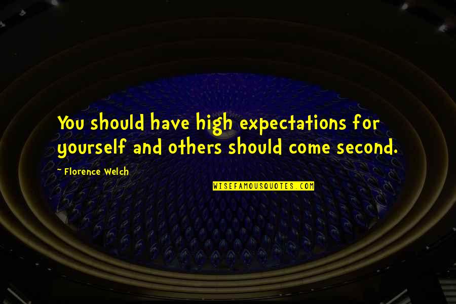 High Expectations Of Others Quotes By Florence Welch: You should have high expectations for yourself and