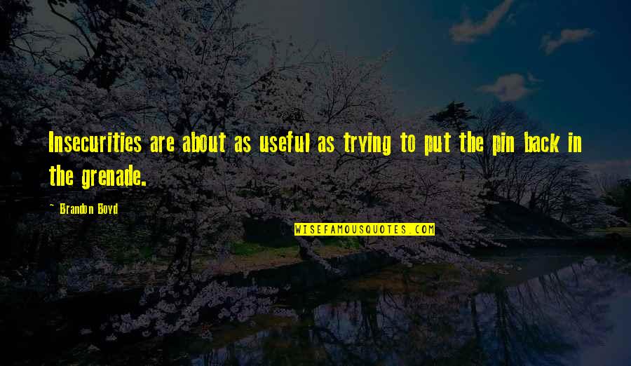 High Five In The Face Quotes By Brandon Boyd: Insecurities are about as useful as trying to