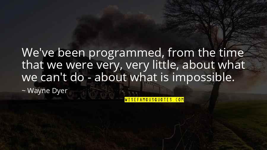 High Hopes For Nothing Quotes By Wayne Dyer: We've been programmed, from the time that we High Hopes For Nothing Quotes By Wayne Dyer: We've been programmed, from the time that we
