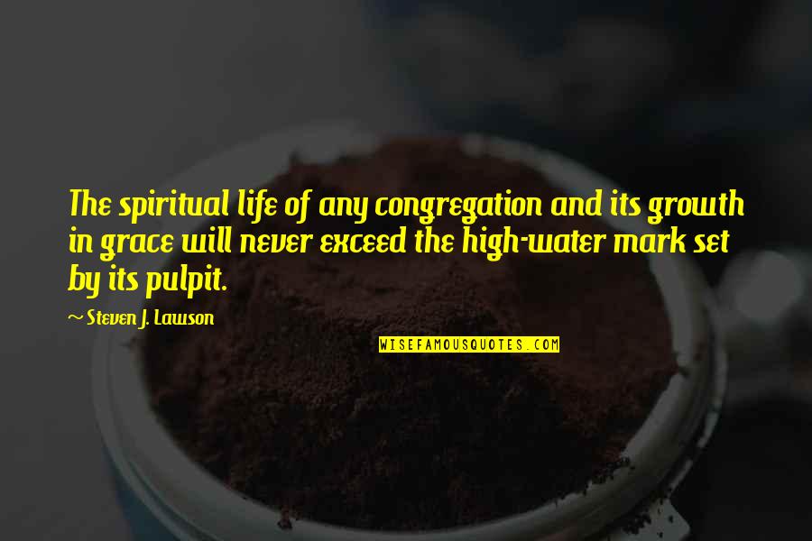 High Life Quotes By Steven J. Lawson: The spiritual life of any congregation and its