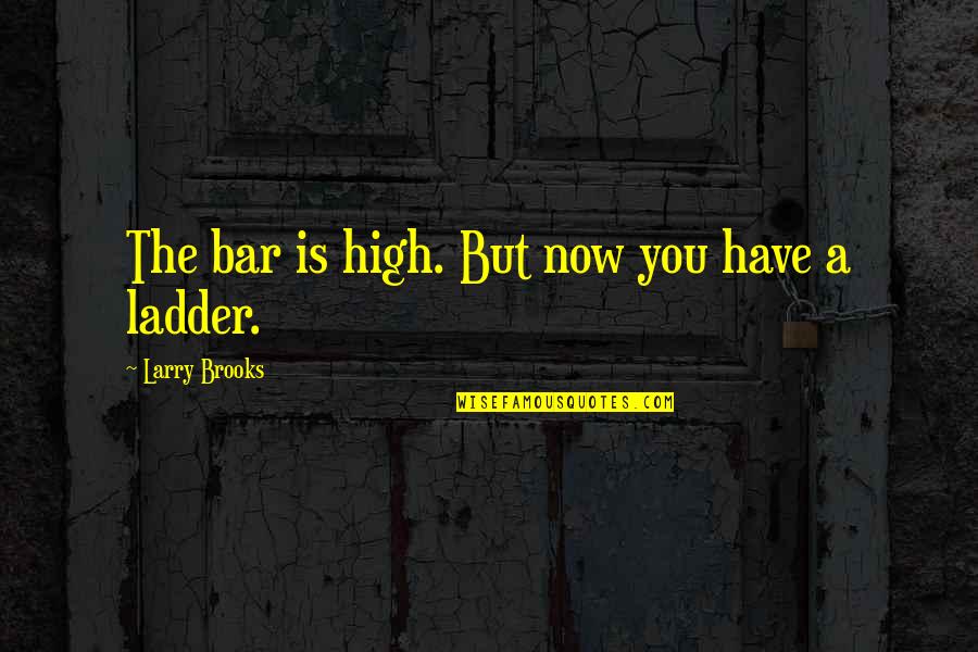 High Love Quotes By Larry Brooks: The bar is high. But now you have High Love Quotes By Larry Brooks: The bar is high. But now you have