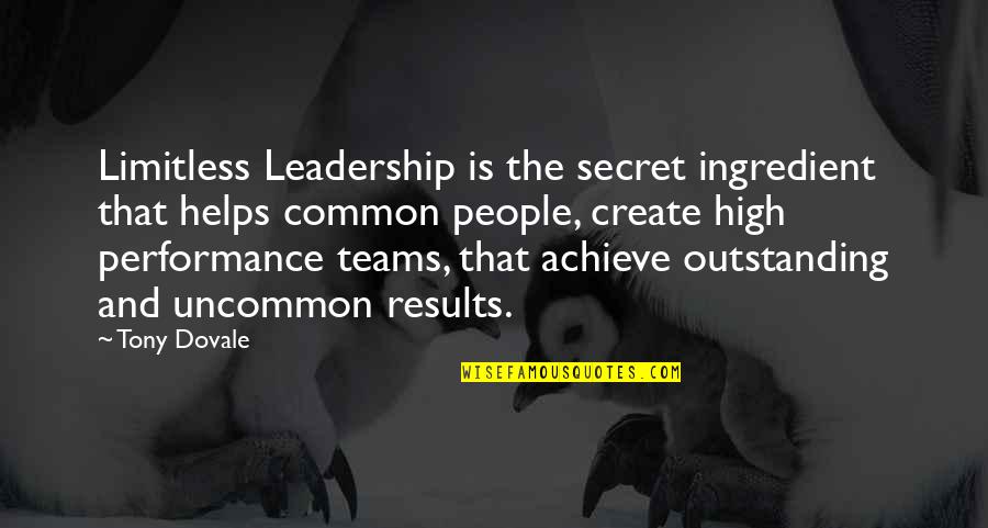 High Performance Leadership Quotes By Tony Dovale: Limitless Leadership is the secret ingredient that helps