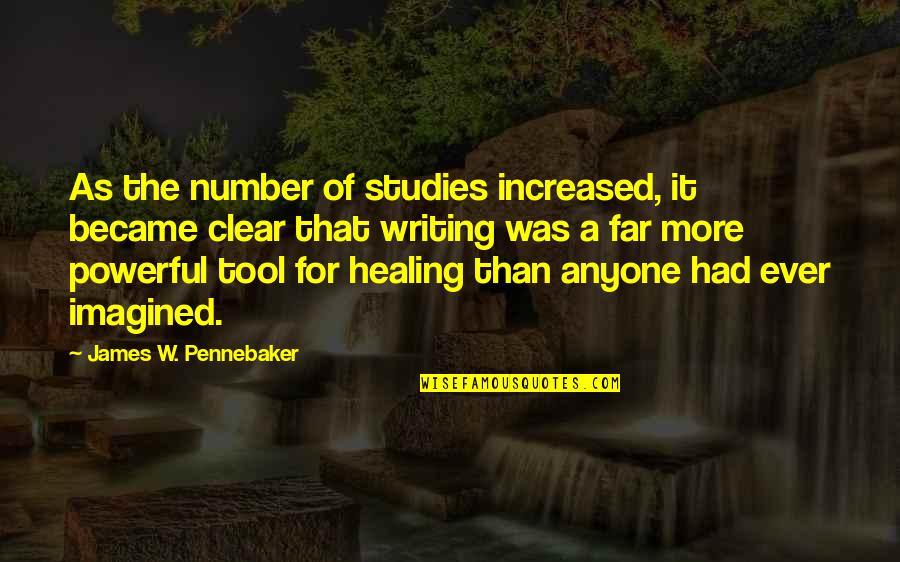 High Performance Motivational Quotes By James W. Pennebaker: As the number of studies increased, it became
