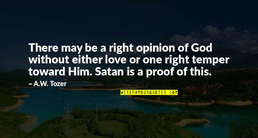 High Profile Quotes By A.W. Tozer: There may be a right opinion of God