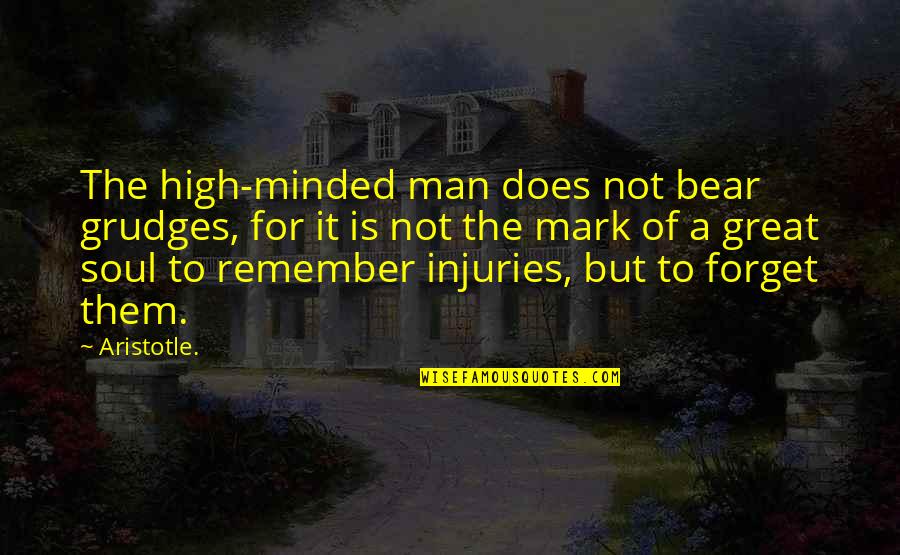 High Quotes By Aristotle.: The high-minded man does not bear grudges, for