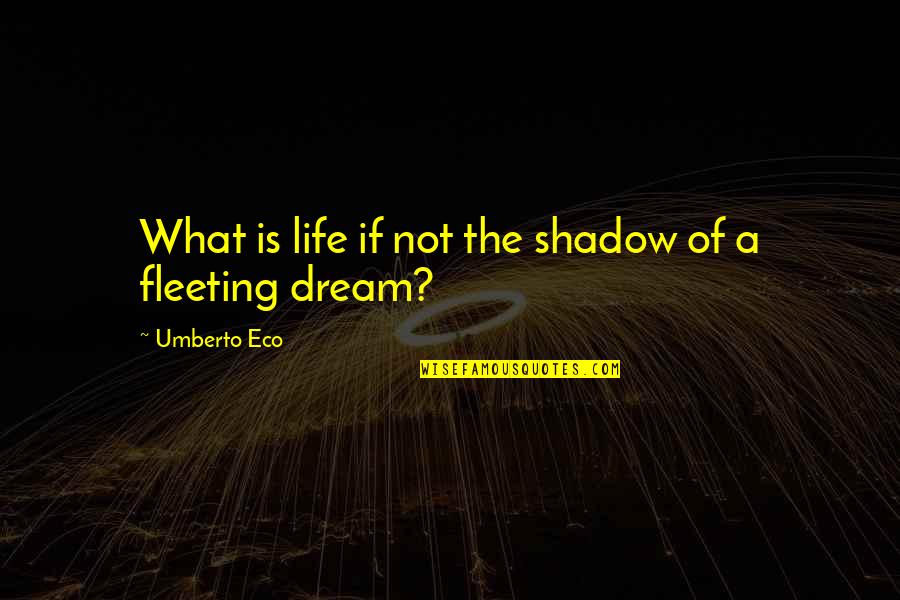 High Rise Building Quotes By Umberto Eco: What is life if not the shadow of