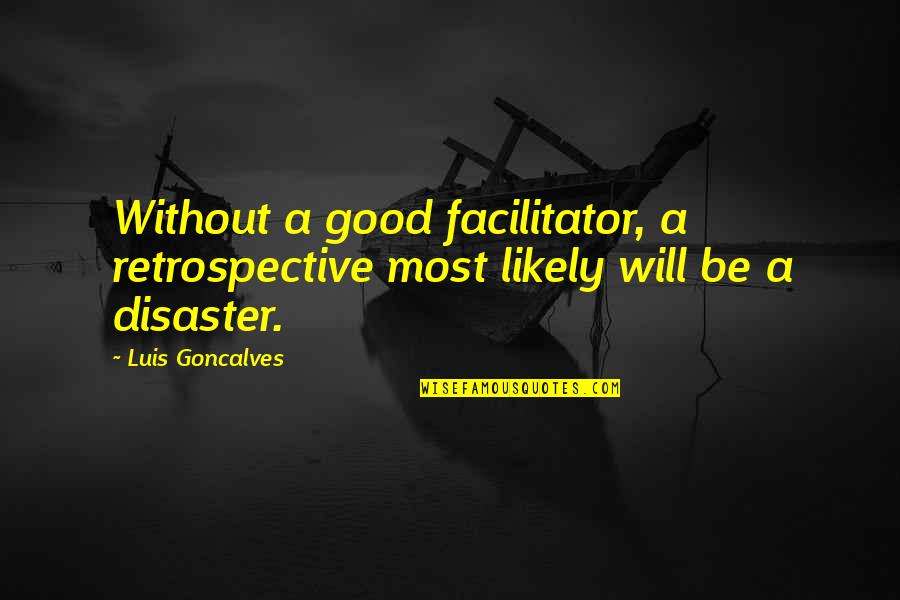 High School Classes Quotes By Luis Goncalves: Without a good facilitator, a retrospective most likely
