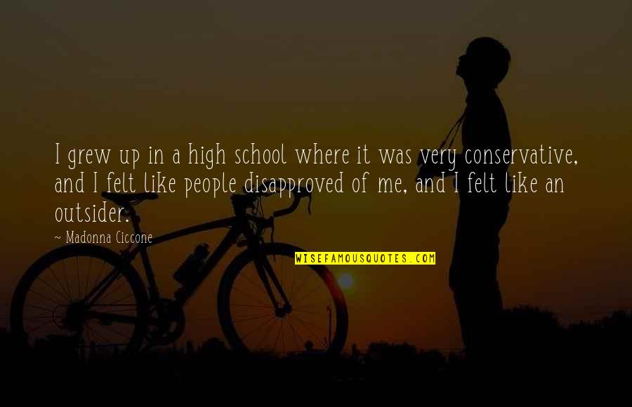 High School Is Like Quotes By Madonna Ciccone: I grew up in a high school where