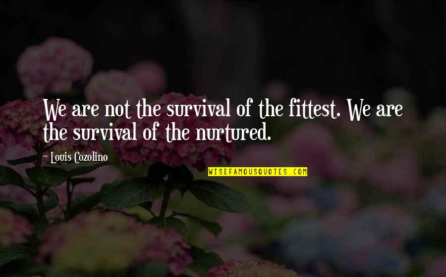 High School Related Quotes By Louis Cozolino: We are not the survival of the fittest.