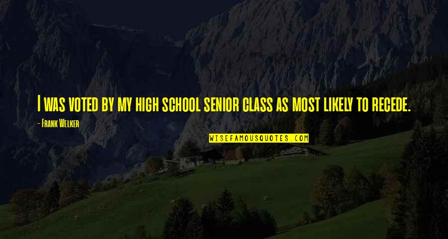 High School Senior Class Quotes By Frank Welker: I was voted by my high school senior