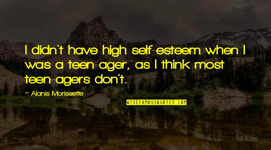 High Self Esteem Quotes By Alanis Morissette: I didn't have high self-esteem when I was High Self Esteem Quotes By Alanis Morissette: I didn't have high self-esteem when I was