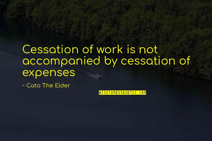 High Standard Quotes By Cato The Elder: Cessation of work is not accompanied by cessation